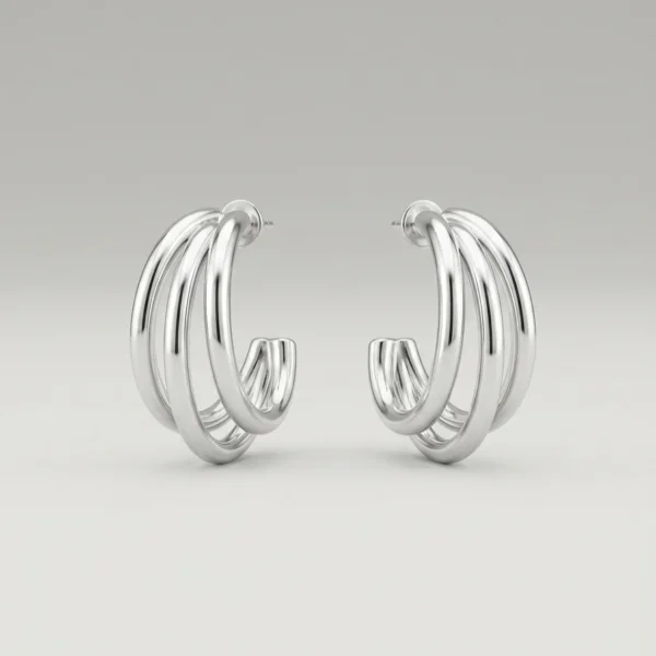 1779745396558 Triple Layer Chunky Hoop Earrings