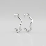 Minimalist Wave Open Hoop Earrings